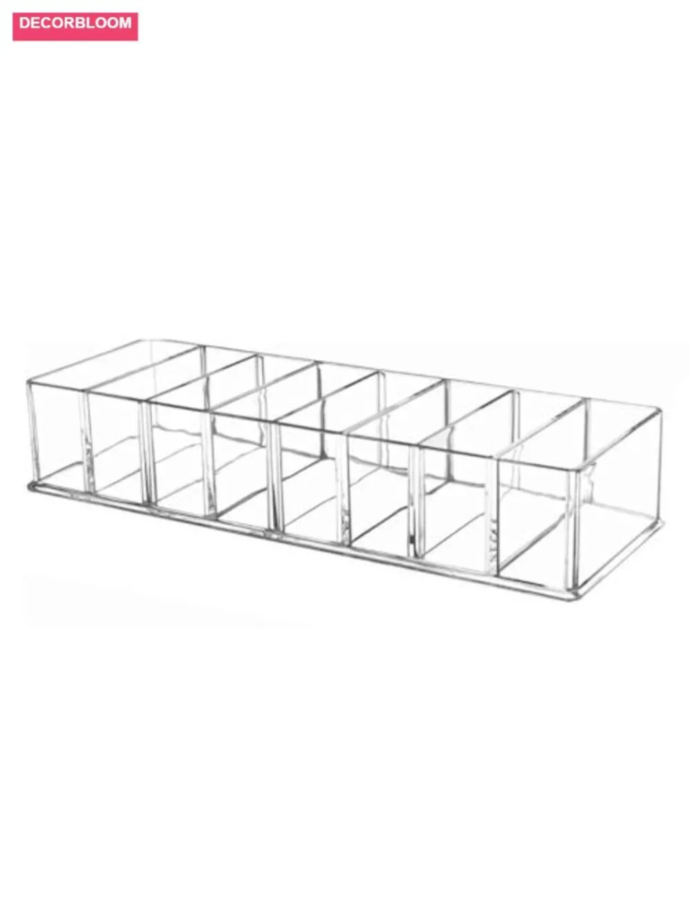 Transparent Acrylic 8 Compartments Makeup Organizer Holder Portable Cosmetic